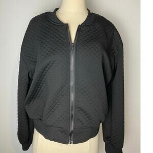 NWOT Bomber Jacket, Sz Med, Black Zip up